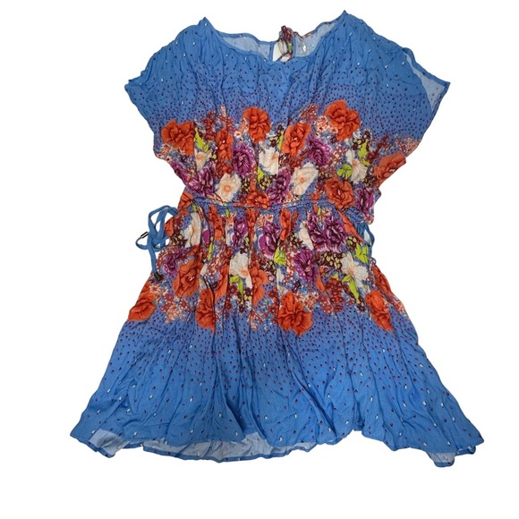 NWOT Free People Botanical Borders Mini Dress Blue small - Picture 5 of 13